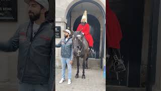 Tourist saluted in front of Royal Guard shorts royalguards horseguardsparade london [upl. by Dominica254]