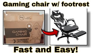 HOW TO ASSEMBLE A GAMING CHAIR w FOOTREST [upl. by Anes]