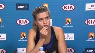 Eugenie Bouchard press conference 3R  Australian Open 2015 [upl. by Acemat]