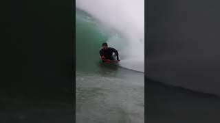 I scored an epic Winter Barrel pitted cave barrel surfing bodyboarding wintersurf [upl. by Gutow292]