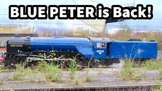 60532 BLUE PETER Returns FIRST Depot Moves for A2 LOCO at CREWE [upl. by Ajram]