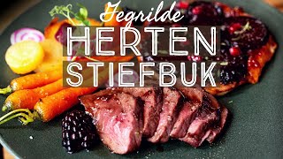 HERTENBIEFSTUK grillen op de Big Green Egg met bieten tarte tatin [upl. by Agan]