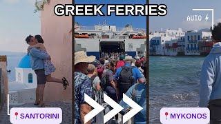 Greece Travel Vlog From Santorini to Mykonos on Greek Ferry Seajets [upl. by Nihs]