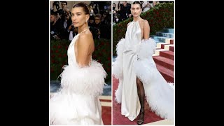 Hailey Bieber Wearing Saint Laurent At Met Gala 2022 metgala2022 haileybieber justinbieber [upl. by Aieken]