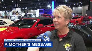 Chicago Auto Show Jennas Joy red Camaro memorial warns about danger of distracted driving [upl. by Kwasi527]