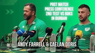 IRELAND Andy Farrell amp Caelan Doris react to their win in the 2nd test vs Springboks [upl. by Hinkel341]