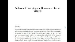 Federated Learning via Unmanned Aerial Vehicle [upl. by Akimaj463]