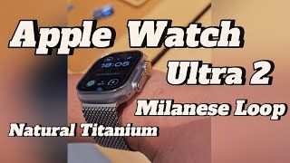 Apple Watch Ultra 2 Milanese Loop Natural Titanium on Wrist 65 inches apple applewatches [upl. by Hosea278]