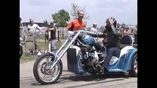 Smokin V8 Chopper Trike Blown 427 Wild Burnouts at Hog Wild Rodeo Conesville [upl. by Jadd]