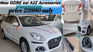 New Dzire vxi all accessories in Maruti Showroom price 28990 ka a2z accessories [upl. by Newberry]