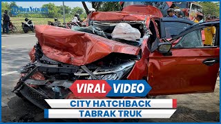 Kecelakaan City Hatchback Tabrak Truk Tronton di RingRoad Ngawi [upl. by Kobi283]