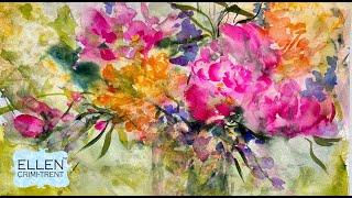 Watercolor Abstract Flower Painting Technique [upl. by Leahicm]