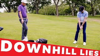 How to hit IRONS from a DOWNHILL LIE [upl. by Hiltner79]