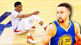 Stephen Curry Breaks Russell Westbrook Ankles Stephen Curry Drops Russell Westbrook [upl. by Dahsraf]