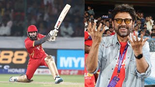 Venkatesh cheering Telugu Warriors in their game vs Kerala Strikers  CCL 2024  Cricket Highlights [upl. by Drake]