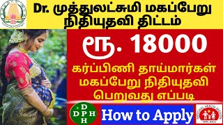 How to apply for Dr Muthulakshmi Maternity Benefit Scheme in Tamilnadu  pregnancy scheme in tamil [upl. by Ainelec596]