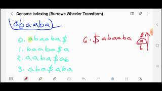 Genome Indexing Burrows Wheeler Transform with Suffix array and LF Mapping [upl. by Ethelind]