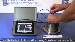 Proceq Equotip 550 Taking Hardness Measurements on Test Block amp Test Part [upl. by Naved565]