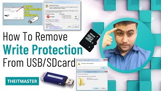 How To Remove Write Protection from USB  SD card  Fixing The Disk Is Write Protected [upl. by Nyleuqaj]