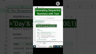 Generate Sequential Numbers in Excel excel exceltips shorts [upl. by Vasilis]