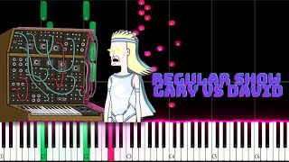 Regular Show Gary vs David The synth wars PIANO TUTORIAL SHEET  MIDIregularshow piano [upl. by Alford]