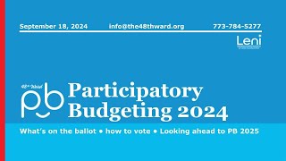 Participatory Budgeting 2024  Virtual Info Session [upl. by Mima]