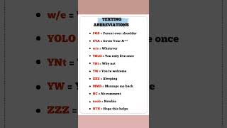 Texting Abbreviations part 3 english engishteacher abbreviations englishbymissv [upl. by Seve]