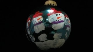 Child Hand Print Snowman Ornament Tutorial [upl. by Nahtaoj]