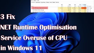 NET Runtime Optimisation Service Overuse of CPU in Windows 113 Fix [upl. by Wilden]