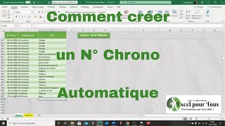 ✅ EXCEL GRATUIT  Comment Incrémenter automatiquement un N° Chrono [upl. by Tindall]