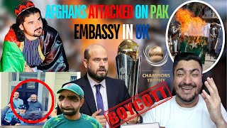 Afghan Citizens hits Pak ambassador in UK with a shoes  Afg boycott champions trophy [upl. by Gazzo]