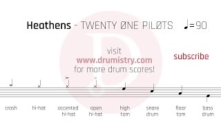 Twenty One Pilots  Heathens Drum Score [upl. by Annwahs413]