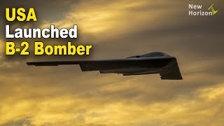 USA threatens Iran with B2 bomber USA Launches B2 Spirit Bomber [upl. by Euqinom169]