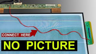 LED TV Panel Repair  No Picture No Graphics  Bypass connection method from Gate COF to TCON board [upl. by Remmer]