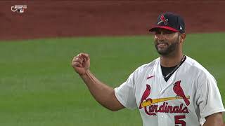 ALBERT PUJOLS PITCHING Cardinals legend pitches for first time ever 🤣 [upl. by Ermengarde]