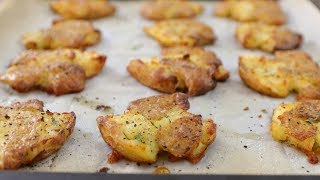 Crispy Smashed Potatoes Recipe [upl. by Enirehtac108]