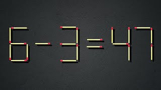 Move only 1 stick to make the equation correct  Matchstick puzzle 6347 [upl. by Alis]