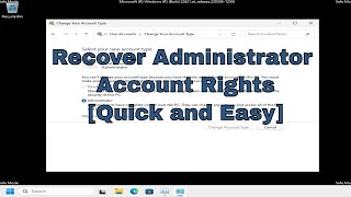 How To Recover Administrator Account in Windows 1110 Solution [upl. by Aneeled]