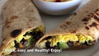 Egg Black Beans amp Avocado Breakfast burrito [upl. by Boleslaw]