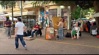 Yoni Schlesinger 3 Song Medley live in rare street appearence inTel Aviv Israel great talent [upl. by Leeland561]