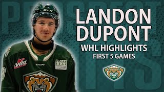 Landon DuPont Highlights  First 5 WHL Games [upl. by Ahsinrats]