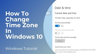 How To Change Time Zone In Windows 10  PC amp Laptop [upl. by Longo]