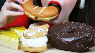 ASMR PROFITEROLES CHOCOLATE DONUT amp Pineapple Cake SOFT Eating Sounds [upl. by Kizzee]