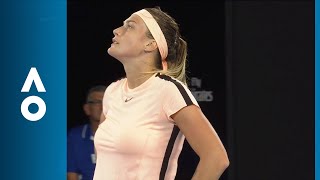 Ashleigh Barty v Aryna Sabalenka match point 1R  Australian Open 2018 [upl. by Onaivatco]