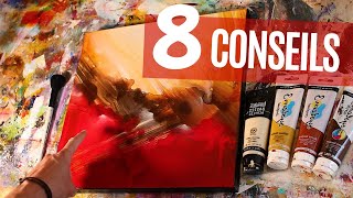 8 Conseils peinture abstraite  Acrylique TUTO [upl. by Jacobina]