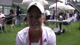 Wilson Tennis On Tour with Melanie Oudin at Wimbledon prior to the start of the main draw [upl. by Aidekal784]