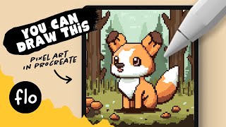 You Can Draw This Pixel Art in PROCREATE  Step by Step Procreate Tutorial [upl. by Gentille]