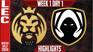 MAD vs TH Highlights  LEC Winter 2024 Week 1 Day 1  MAD Lions KOI vs Team Heretics [upl. by Ellebanna]