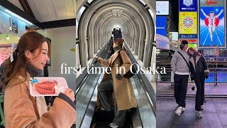 Japan vlog 🇯🇵 first time in Osaka visiting tourist spots and food trip 🐙 🍡🍣 [upl. by Swiercz]