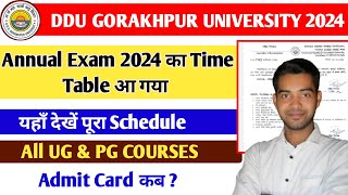 DDU ANNUAL EXAM TIME TABLE 2024  ADMIT CARD  DDU ANNUAL EXAM 2024  TIME TABLE  DDU ANNUAL EXAM [upl. by Doralynne]